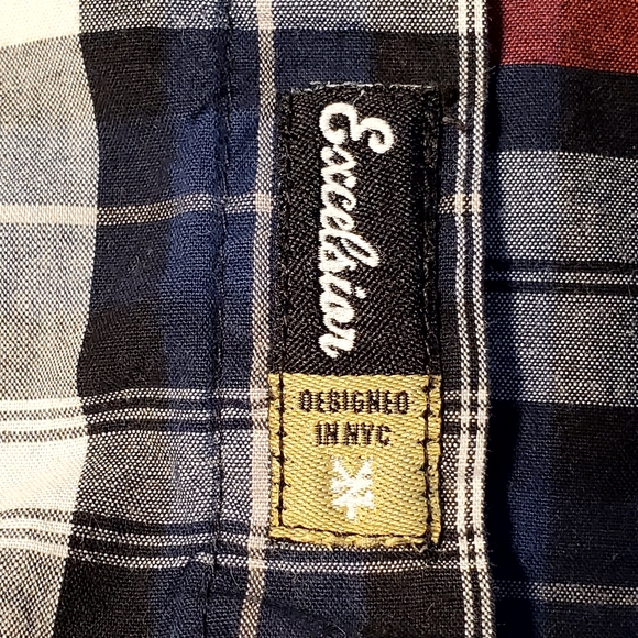 Zoo York Excelsior Red White Blue Plaid Button Down Long Sleeve Shirt Men Small - Picture 3 of 10